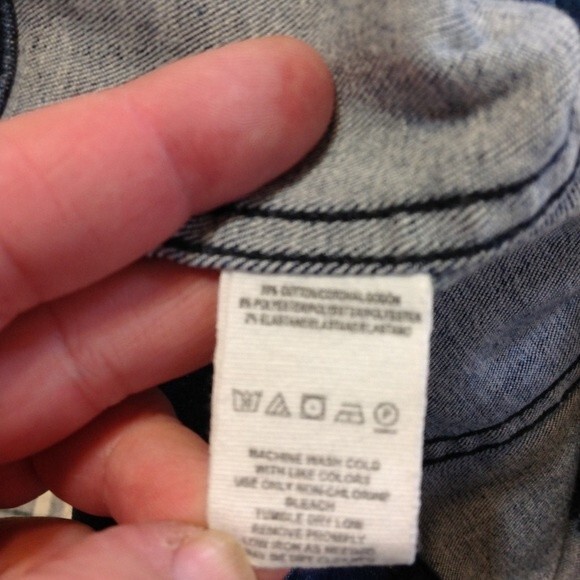 FREE PEOPLE Size 0 Two Toned Modern Femme Stretch Denim Jean Mini Skirt Bohemian - Picture 11 of 12